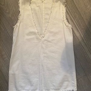 Sleeveless off white blouse